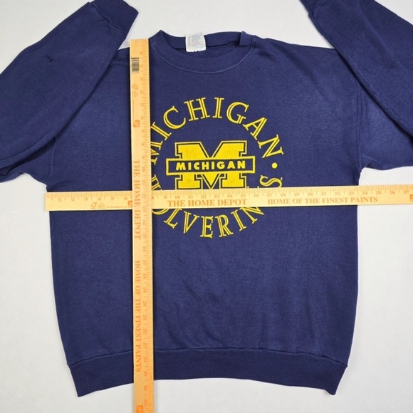 Old Vintage Michigan Wolverines  90s College Crewneck Sweatshirt XL - Picture 10 of 10